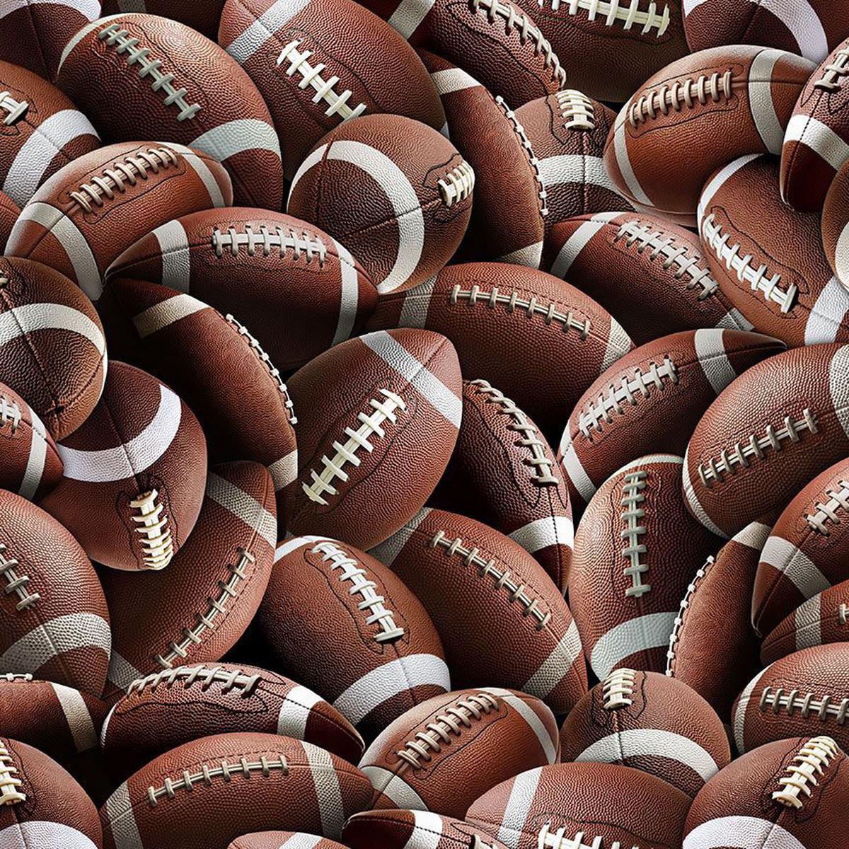 Brown Packed Football Ball Fitness Fanatic 44″/45″ Fabric Per Yard