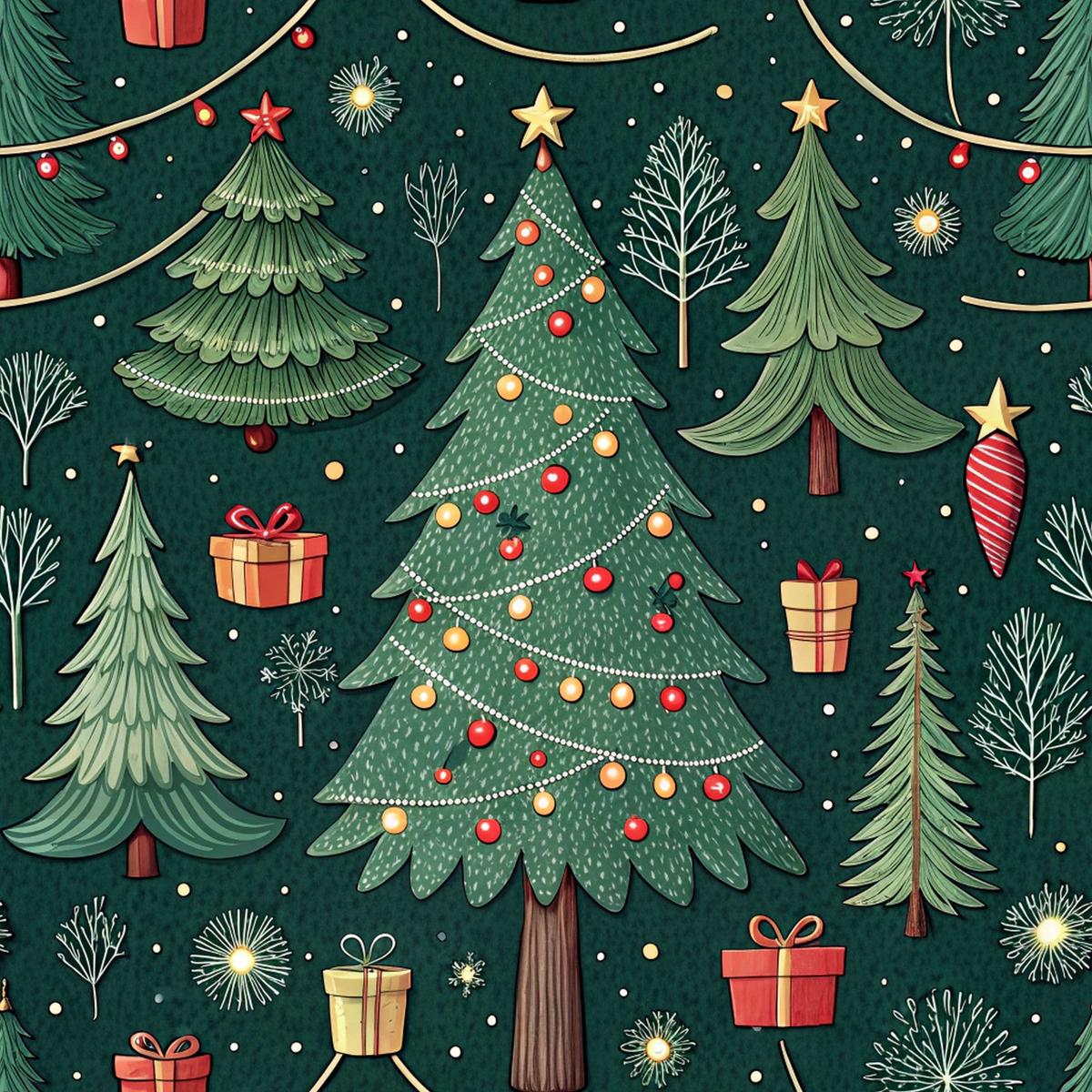 Christmas Tree Lights Pattern 4 Quilting Cotton Fabric