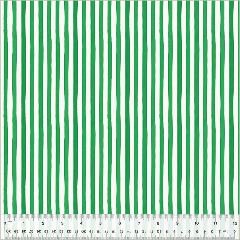 Fabric Windham Green Festive Stripes Christmas Village by the Quarter Yard 53909-10
