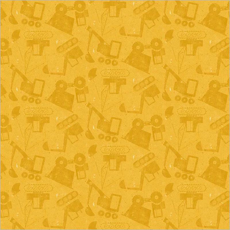 Fabric Windham Sunny Yellow Load by Load Diggers & Dozers by the Quarter Yard 54943-3