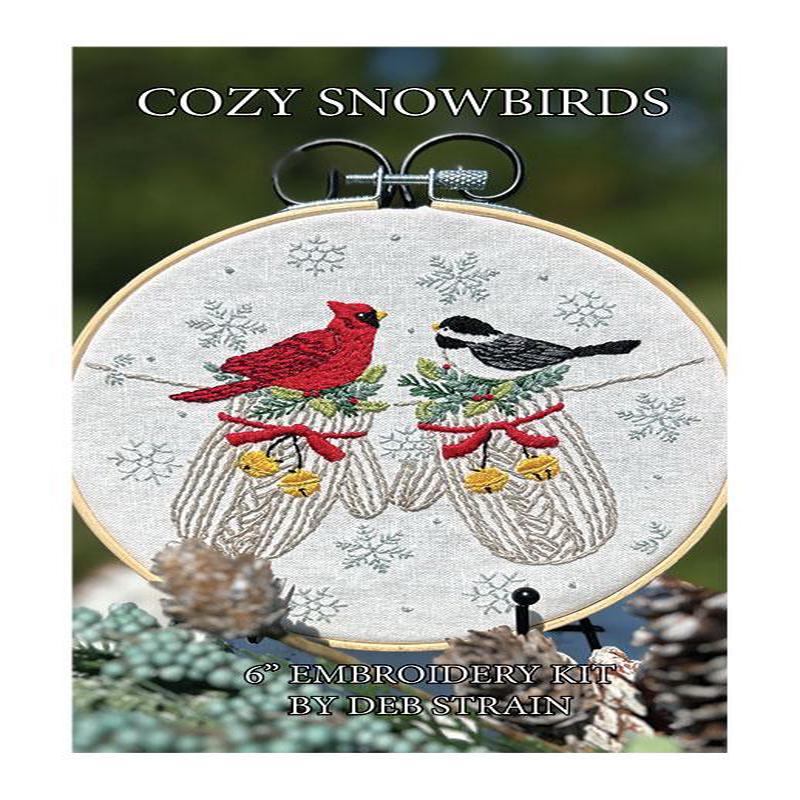 Hand Embroidery Kit Cozy Snowbirds