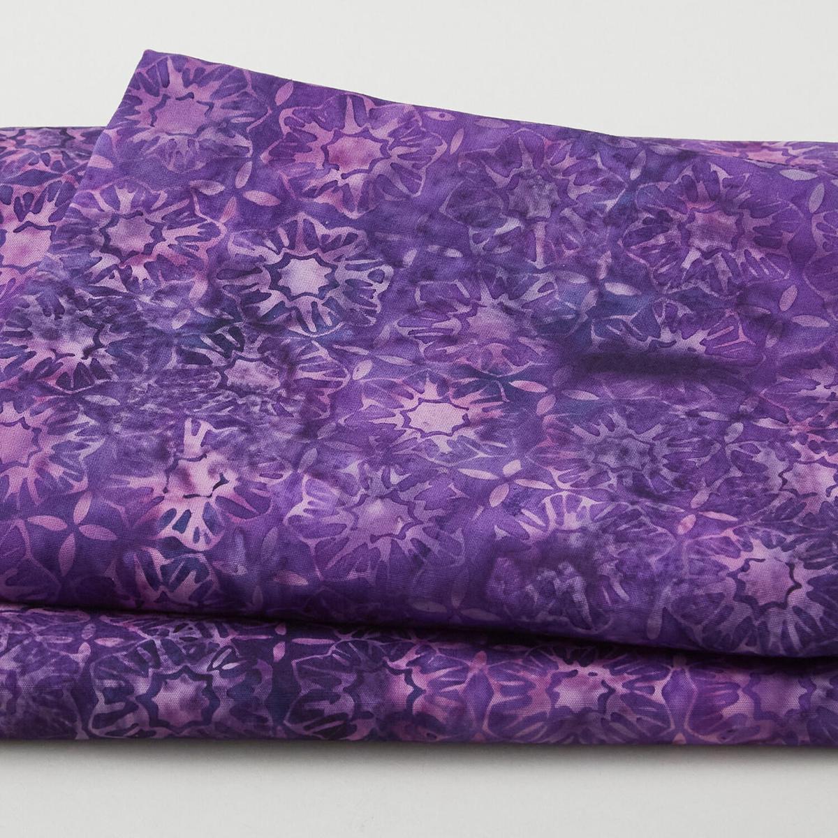 Rainbow Batiks Favorites – Square Flower Purple Merlot 2 Yard Cut