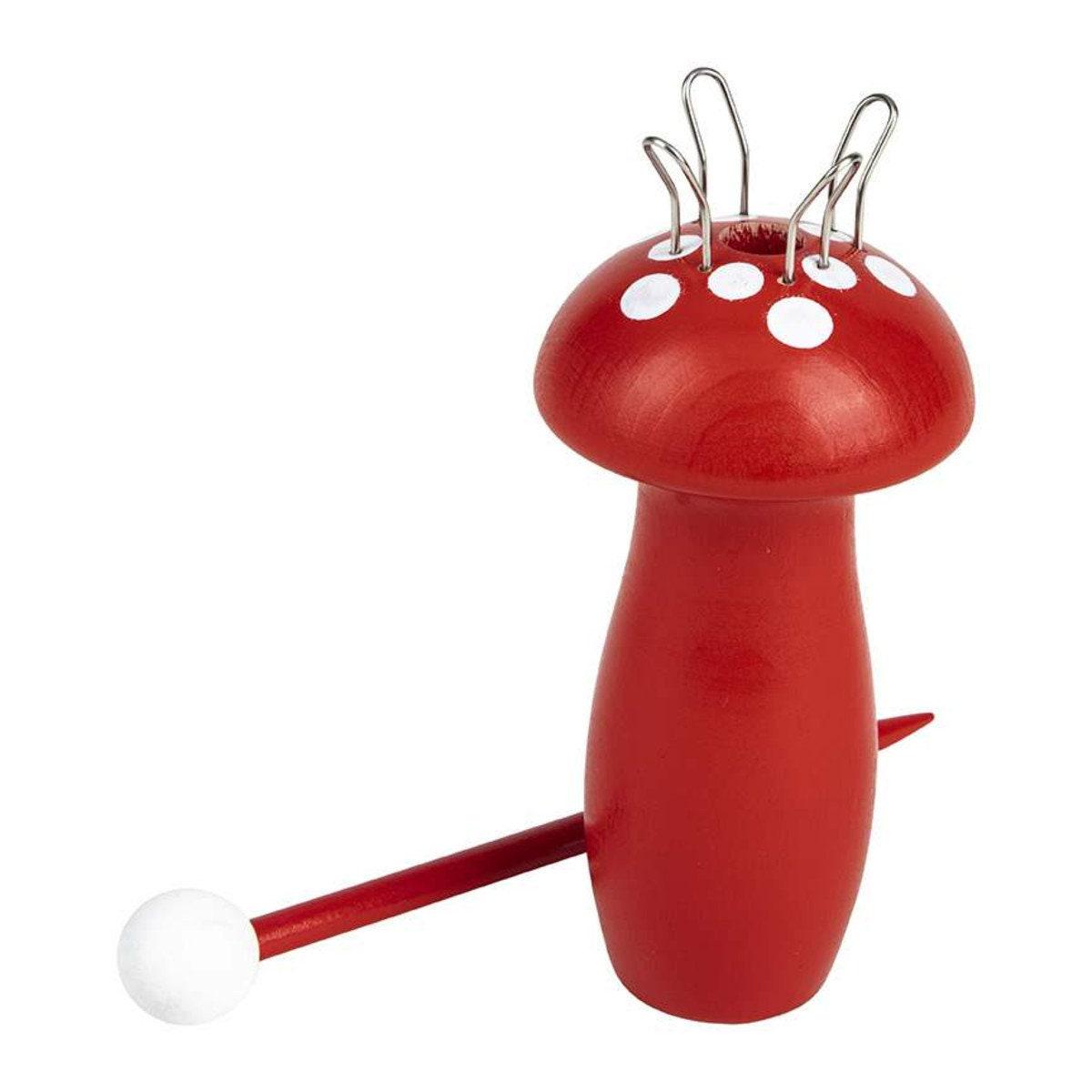 SALE Vintage Knitting Mushroom ST-25445 – Lori Holt – Riley Blake Designs – Four Hooks Wooden Knitting Needle – 3 1/4″ Tall