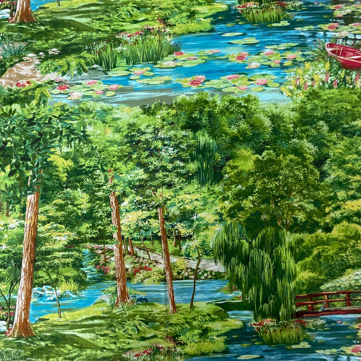5 YD PC- Green-Multi Summer Day 100% Cotton Remnant Fabric