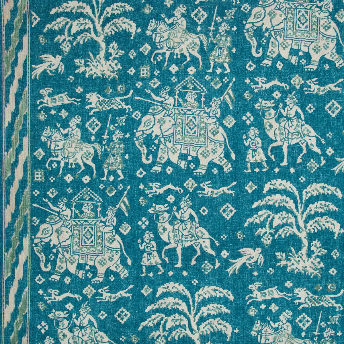 Aralam Print Teal/Green Fabric