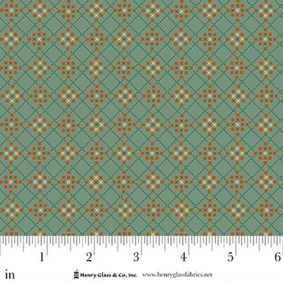 Flower Pot Prints Quilt Fabric by Kim Diehl – Garden Trellis in Turquoise – 1107-11