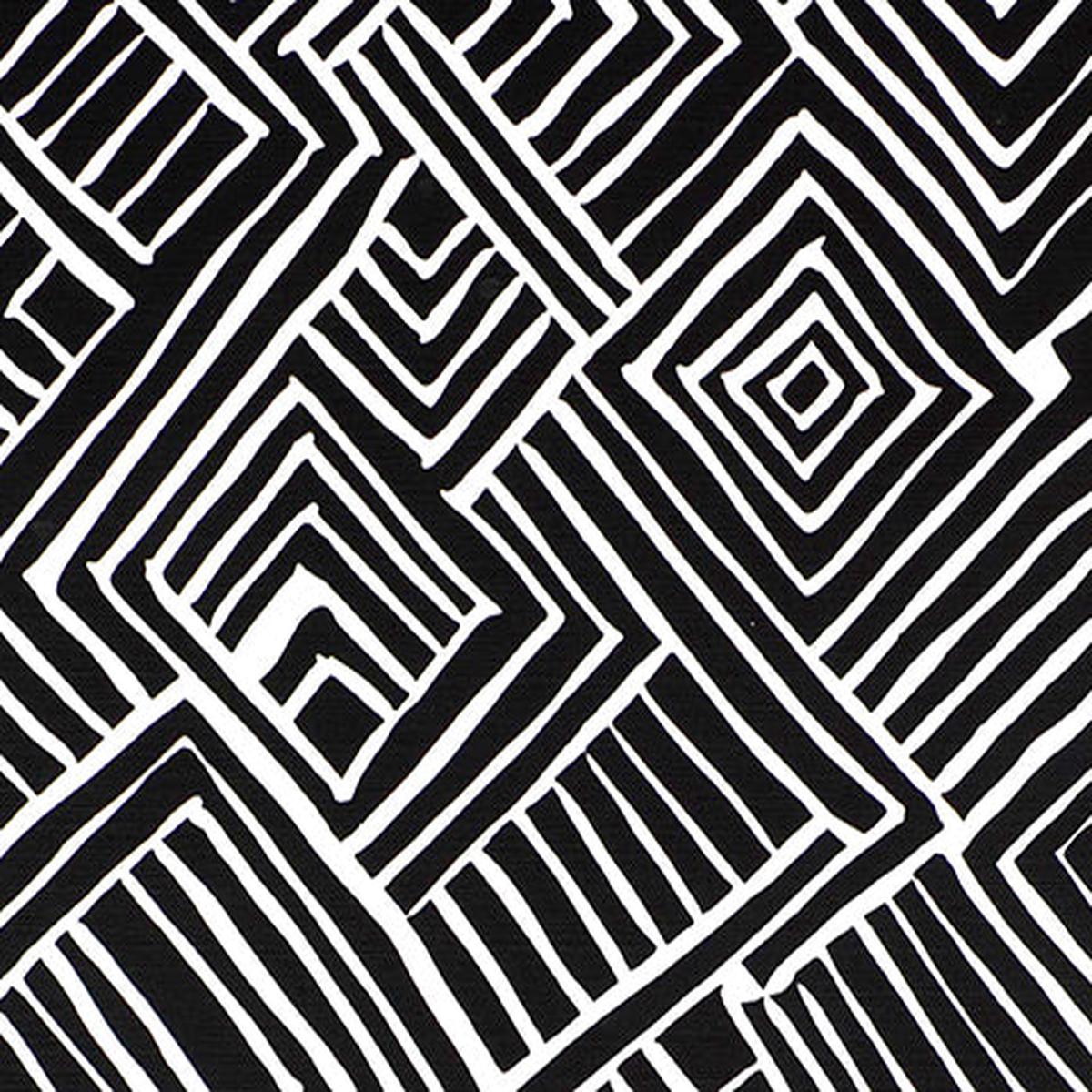 Alan Campbell Fabric: Melinda – Black on White Belgian Linen/Cotton – Alan Campbell Fabric: Melinda – Black on White