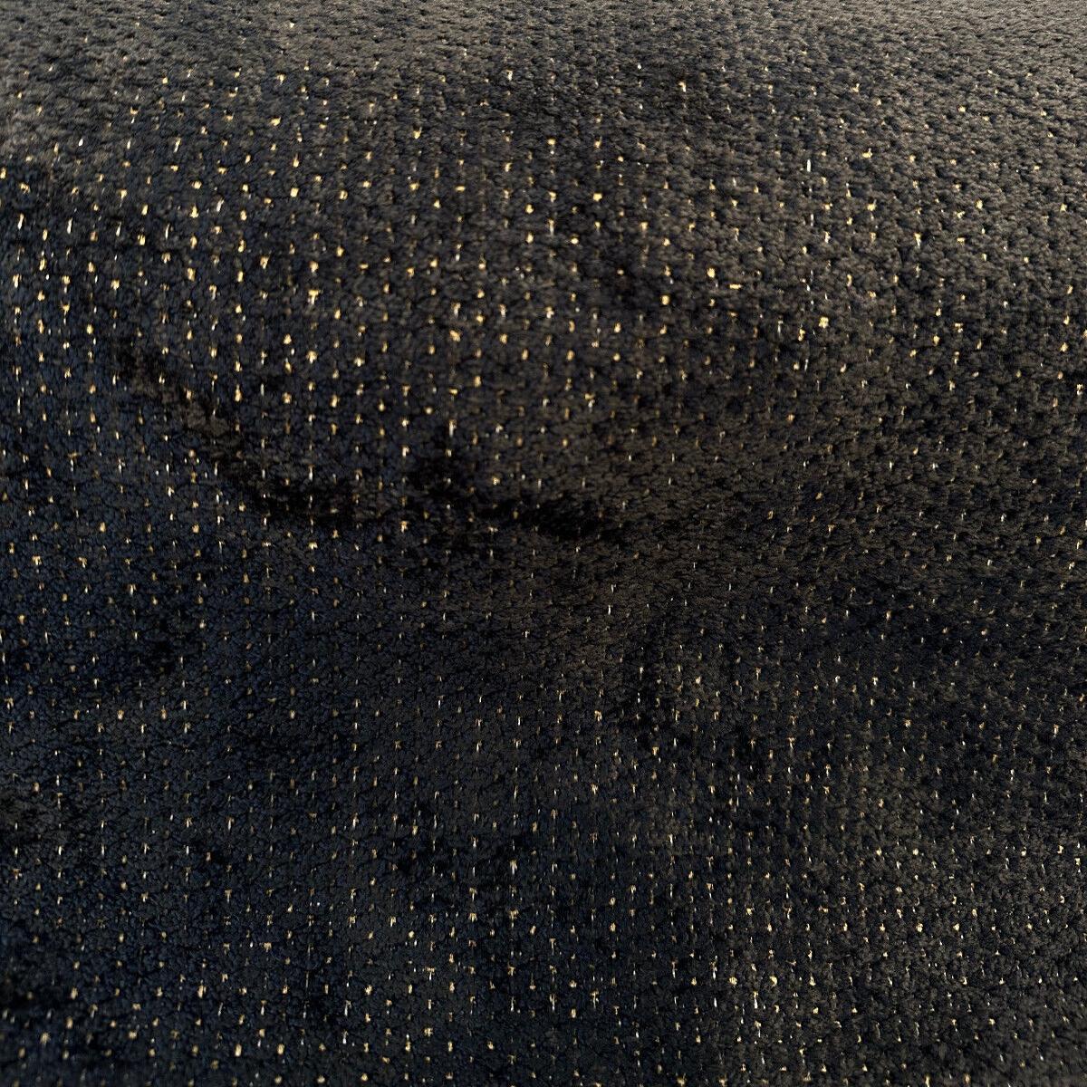 Dobby Ebony Reversible Black Gold Chenille Soft Upholstery Fabric By The Yard