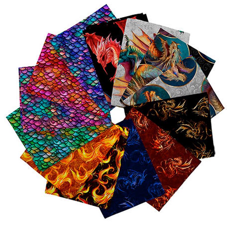 Dragons Song by Morris Creative Group Fat Quarter Bundle of 13 Prints DRSG3PKJ Bundle