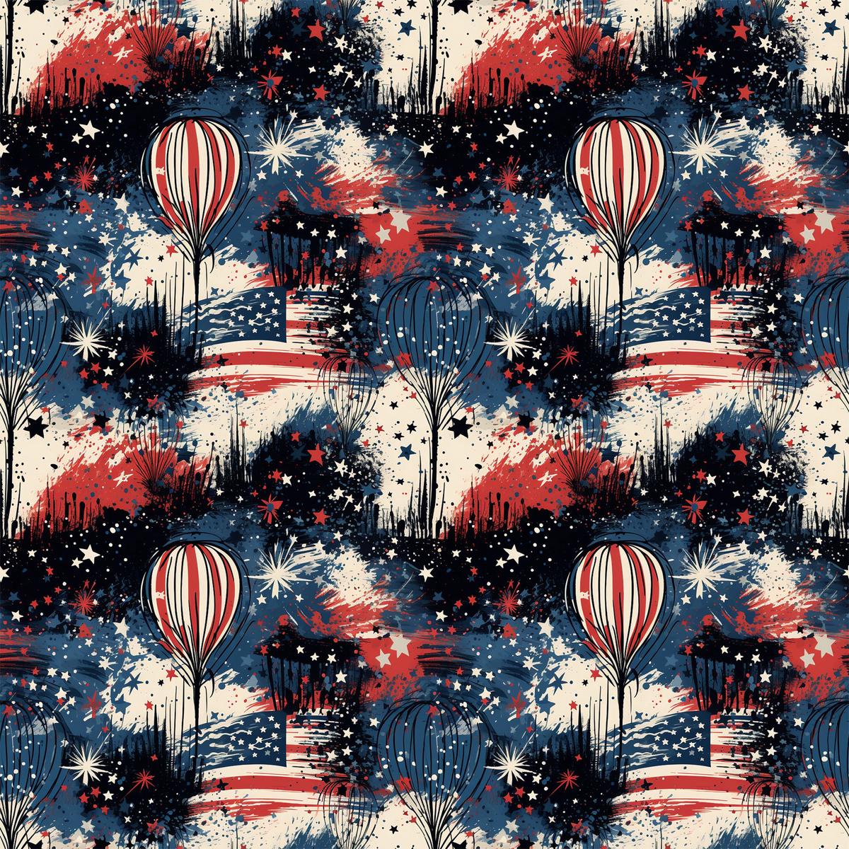 Patriotic Grunge Pattern 4 Quilting Cotton Fabric