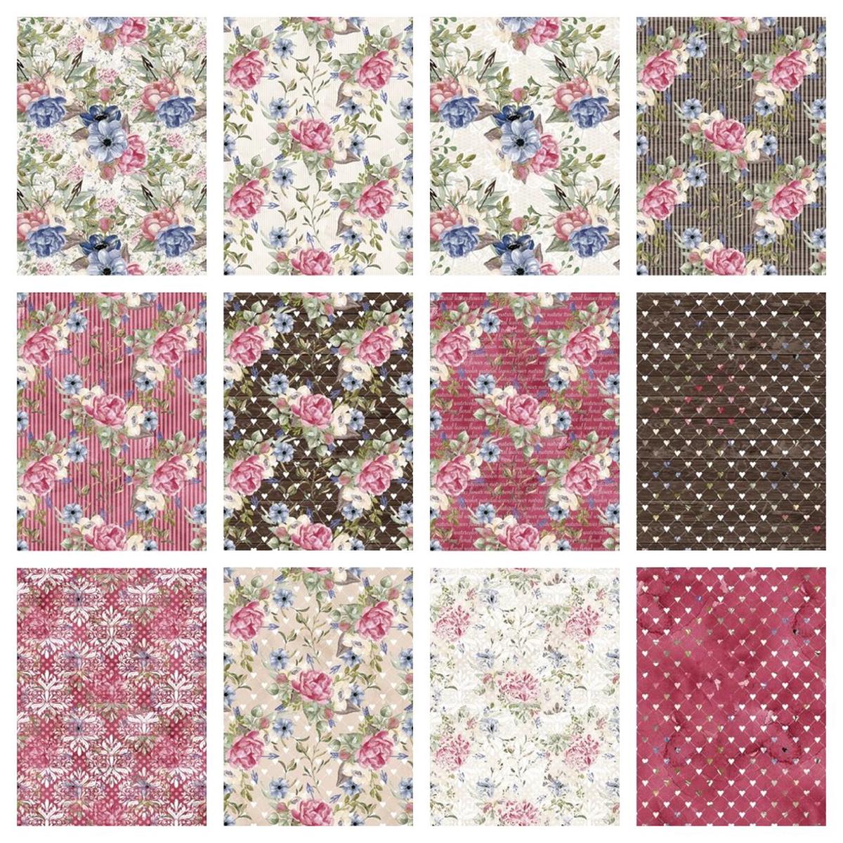 Peonies Wreath Charm Pack – 12 Pieces