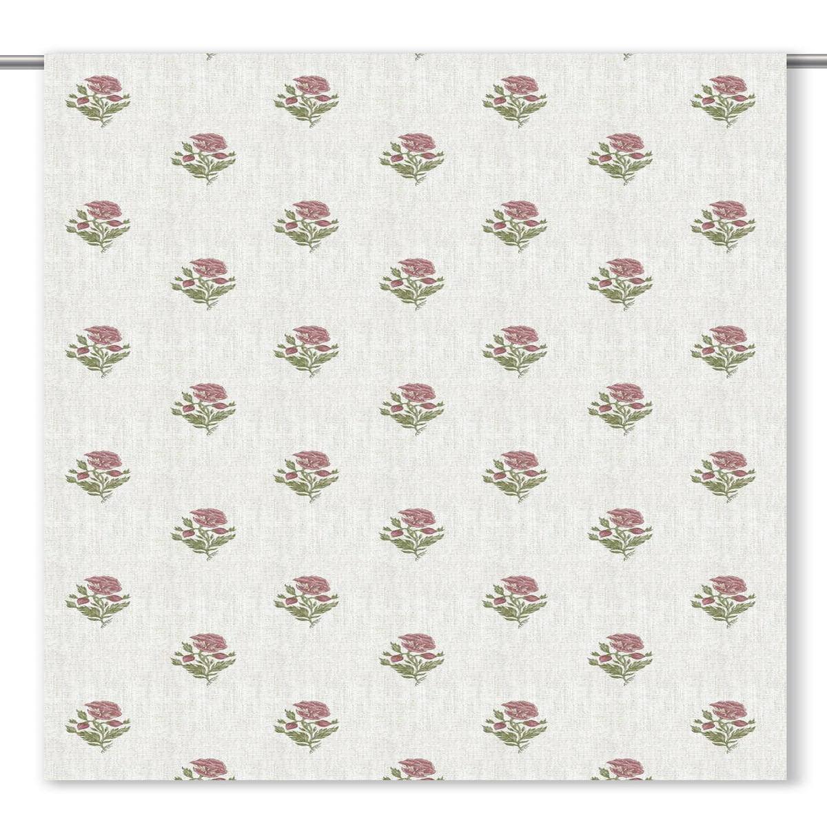 'Pink Blossom' Fabric by the Yard (White/ Dusty Pink)