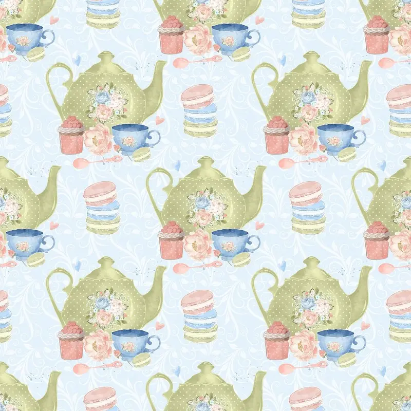 Tea Time Set Fabric – Blue