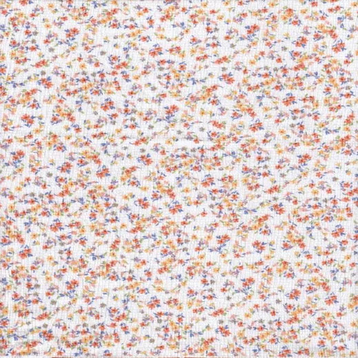 Ditsy Print Ella Ripple Jersey Fabric CRP4613-MS10078 – IVORY/ORANGE