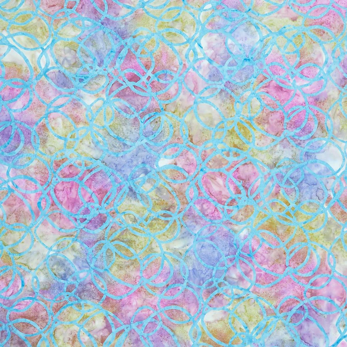 Fairy Floss Batiks – Woodblock Rings Multi Yardage