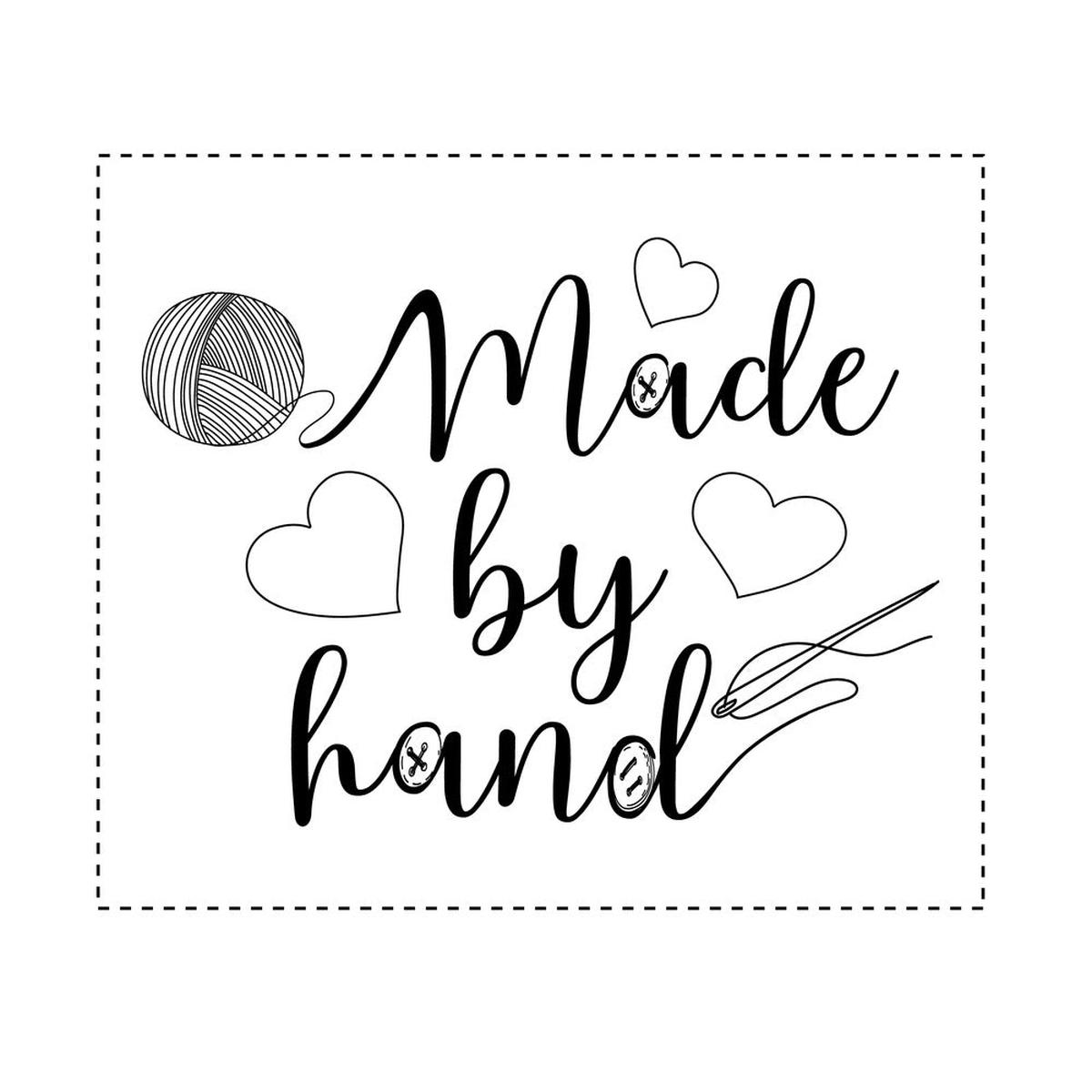 Made by Hand Fabric Panel – Black/White