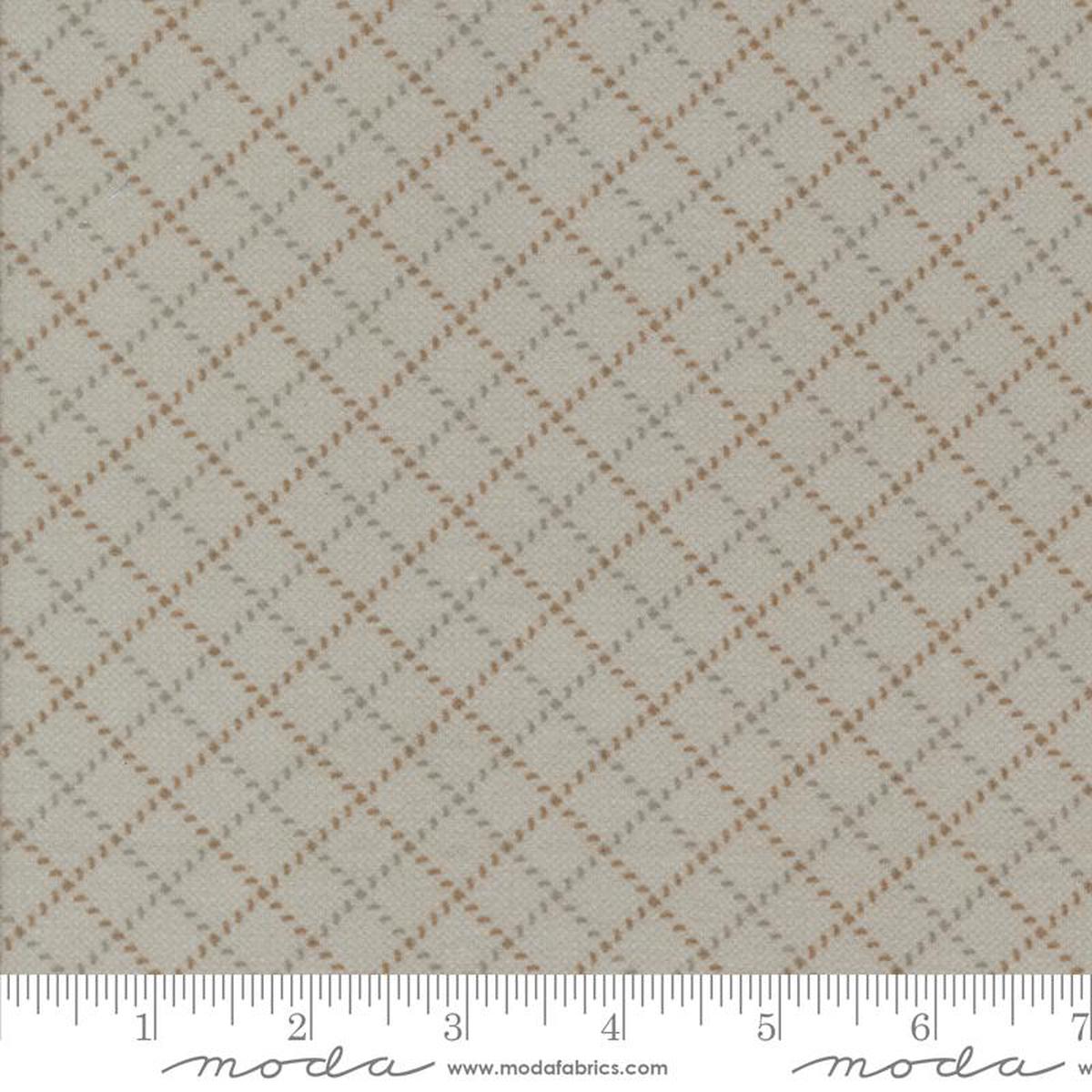 Prairie Gatherings Flannel Quilt Fabric – Stitched Grid in Feather Gray – 100% COTTON FLANNEL – 49315 12F