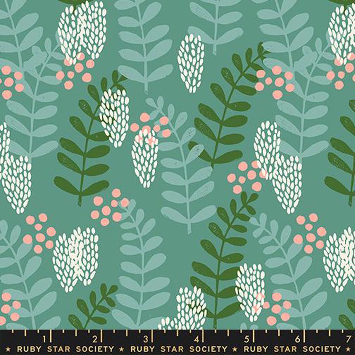 Printed Cotton Poplin – Ruby Star – Reimagined Landscapes – Fronds, Watercress