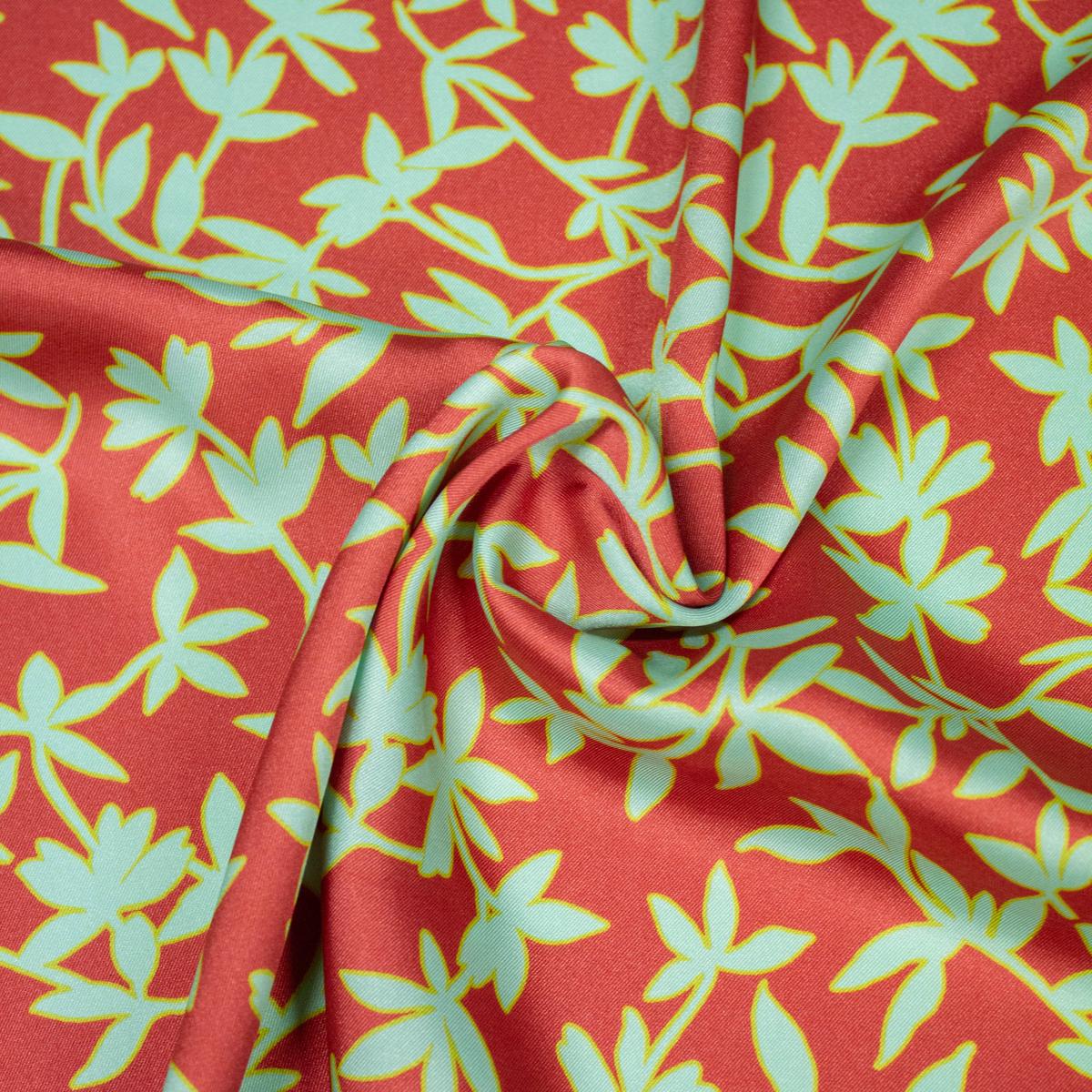 Sibre Rust Floral Polyester Fabric