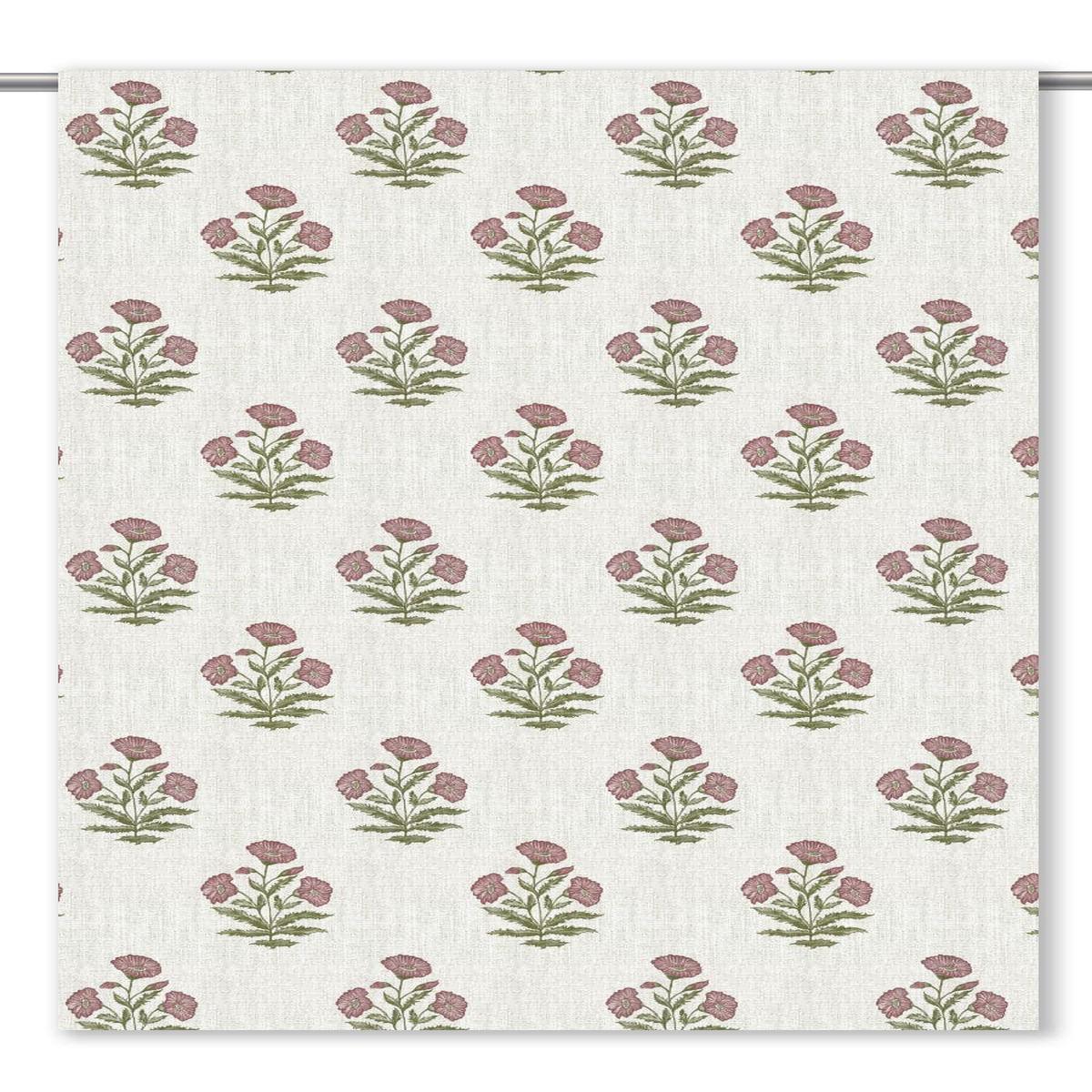 'Sweet Cadillac' Fabric by the Yard (White/ Dusty Pink)