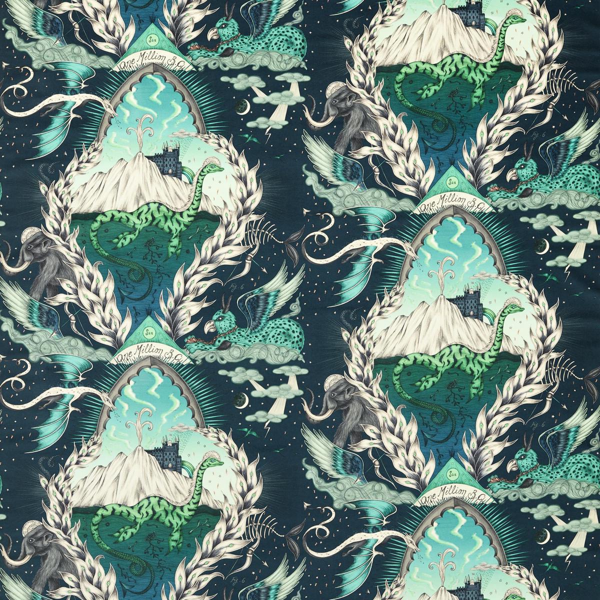 Clarke & Clarke Highlandia Velvet Marine Upholstery Fabric