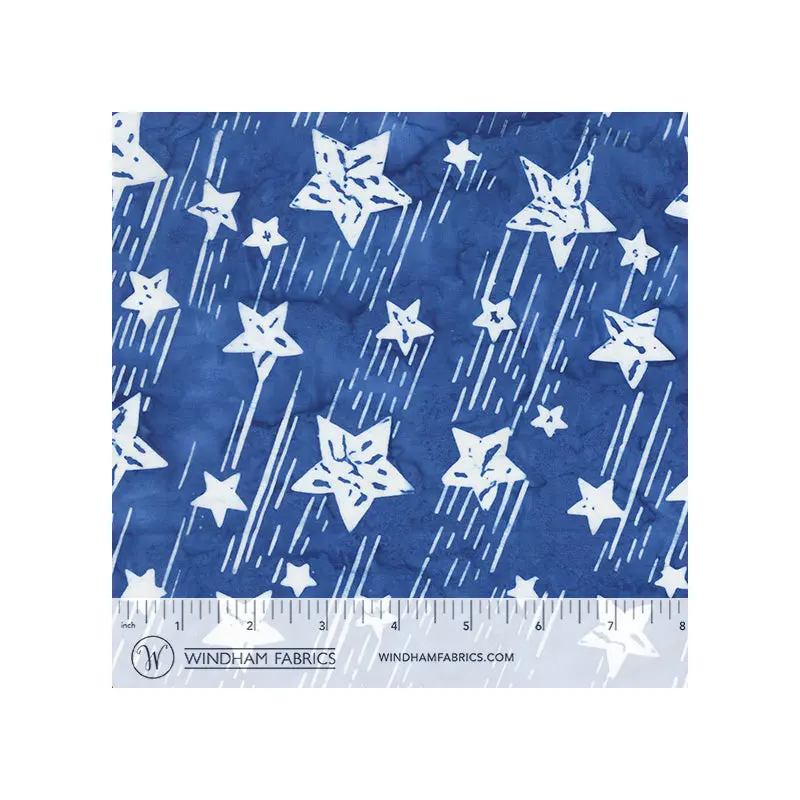 American Ink Anthology Fabrics 9214Q-3 Blue Shooting Stars Batik Cotton
