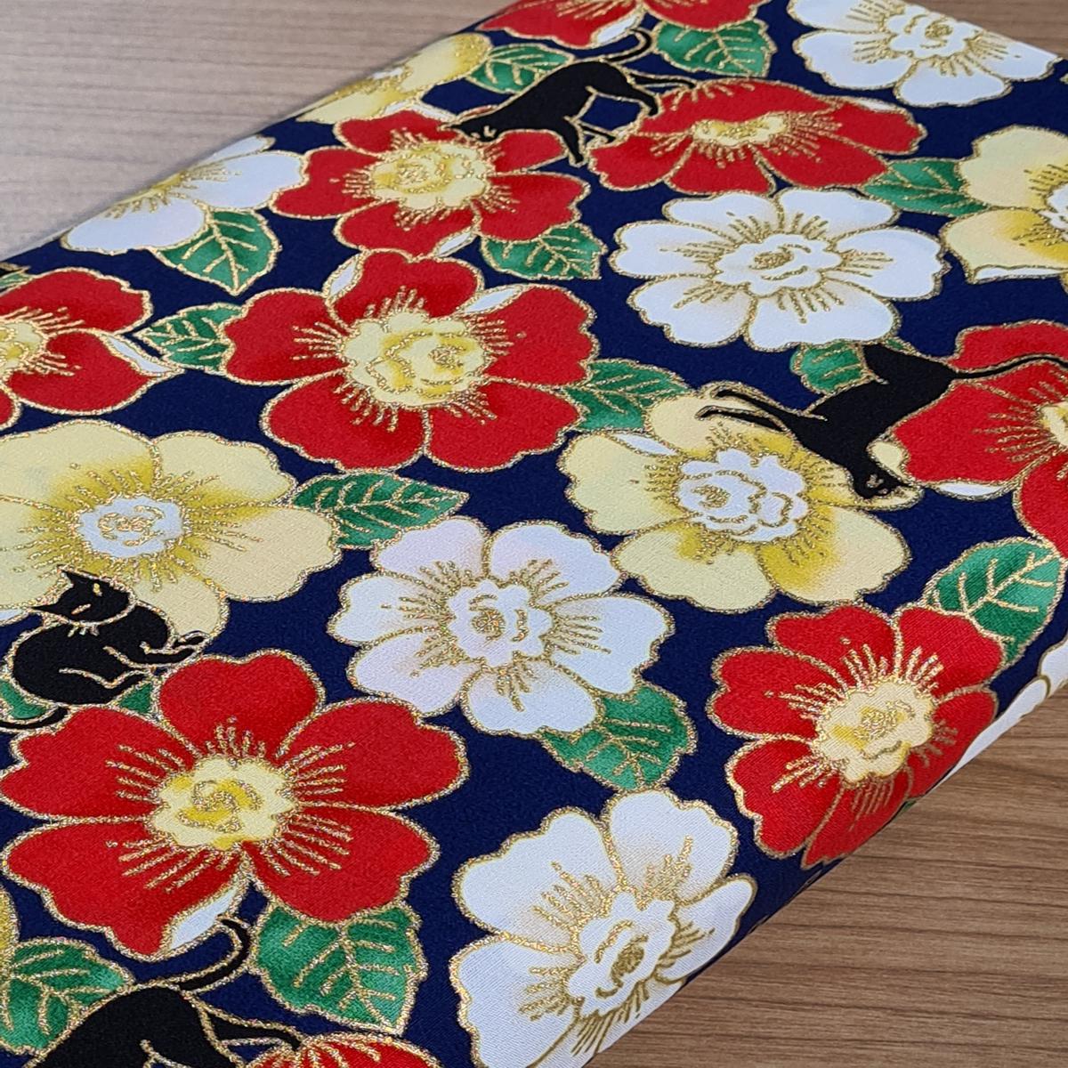 "Cat camellia" on navy blue background (price for 10cm)