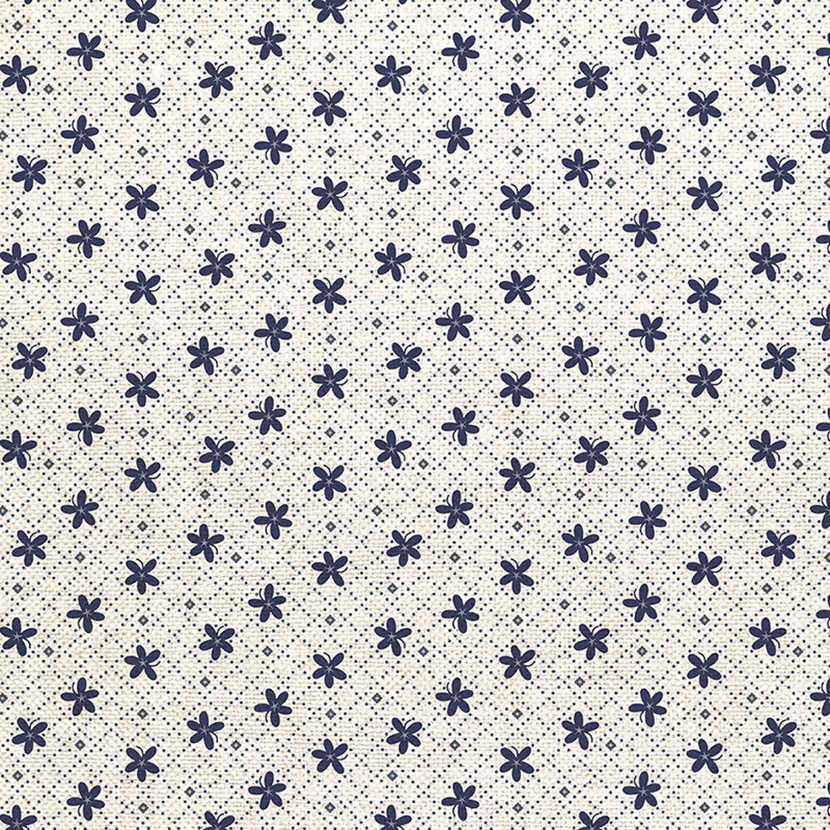 Floral Grid – Blue – Canvas