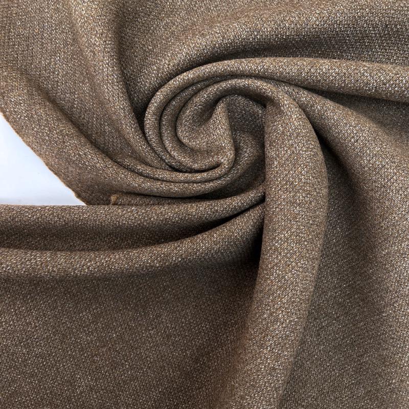 Gray Brown Wool Tweed Fabric