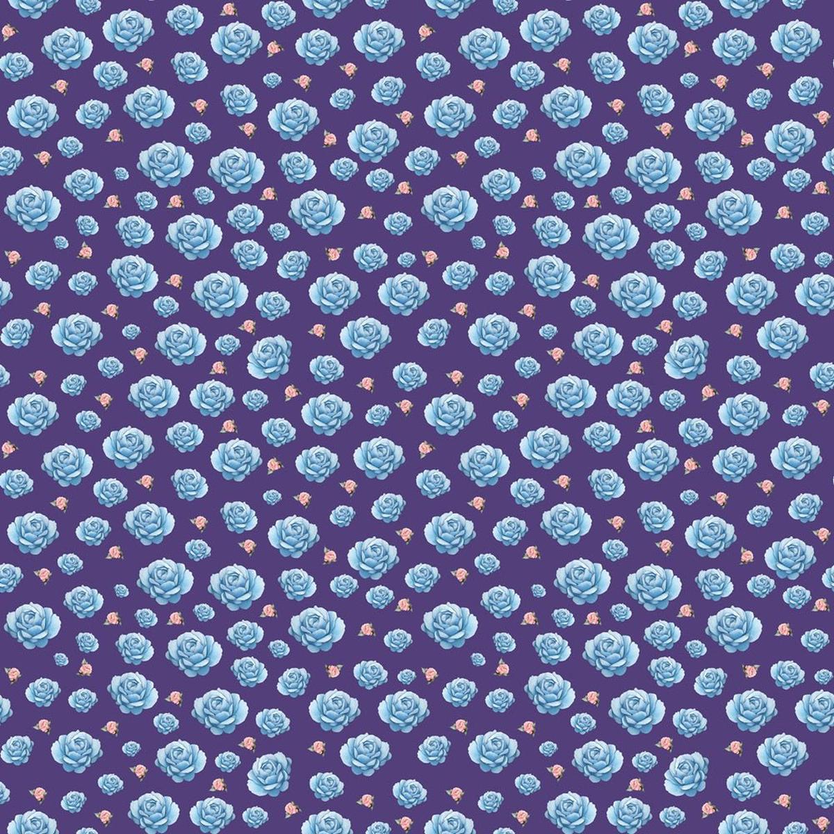 Highland Cows & Flowers Pattern #2 Fabric
