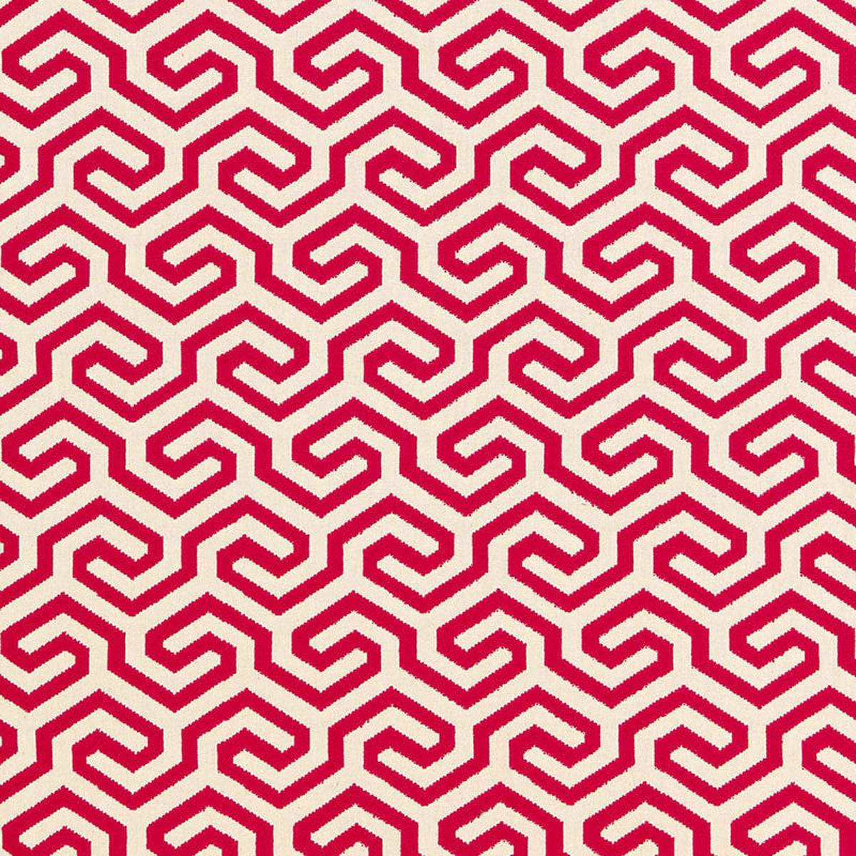 Ming Fret Cerise Fabric