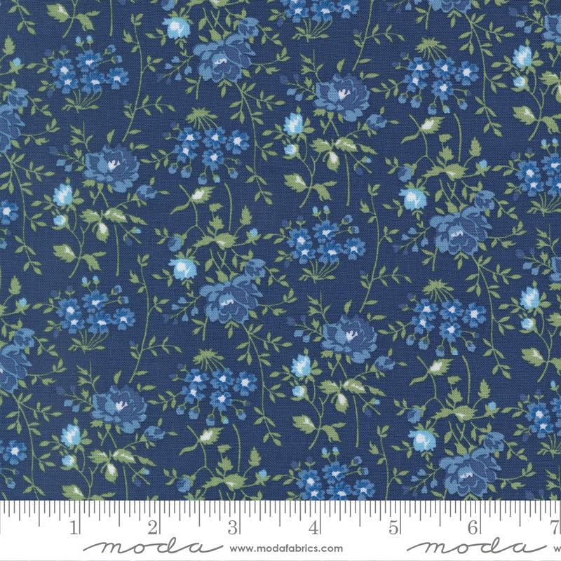 PREORDER ITEM – EXPECTED DECEMBER 2025: Blueprint by Camille Roskelle Bloomsbury Florals Navy    55333.16 Cotton Woven Fabric