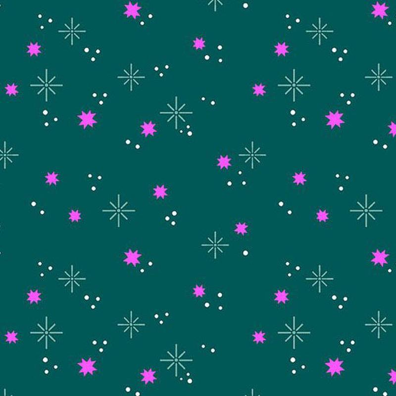 PREORDER ITEM-EXPECTED MARCH 2026: Ghostly Garden by K P Creates Stardust Teal A-10201-T Cotton Woven Fabric
