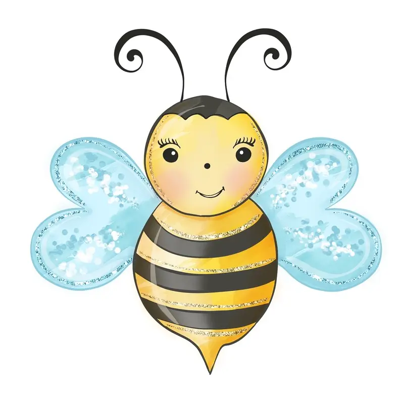 Smiling Honey Bee Fabric Panel