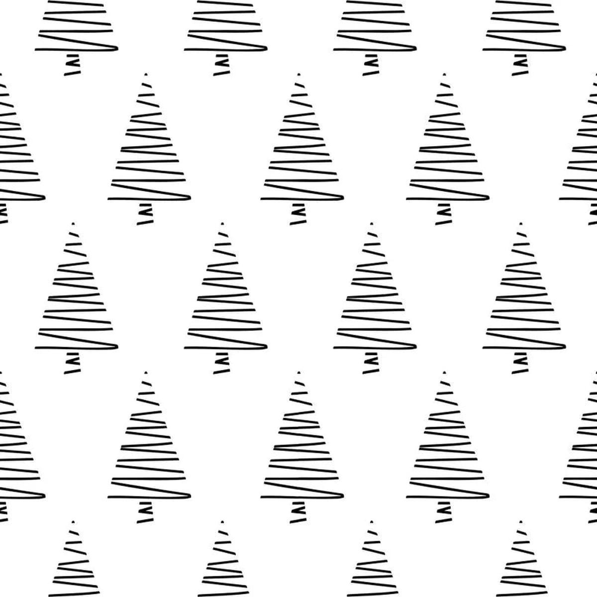 Tree Pattern 1 Fabric – Black White