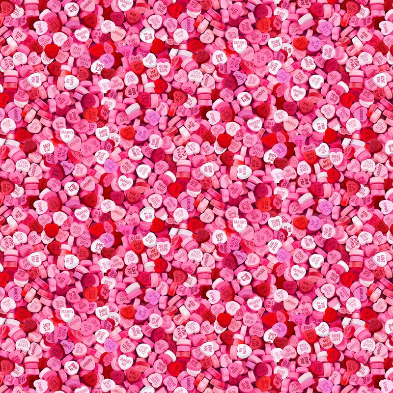 Be Mine Candy Valentine Hearts    CD3193-CANDY Cotton Woven Fabric