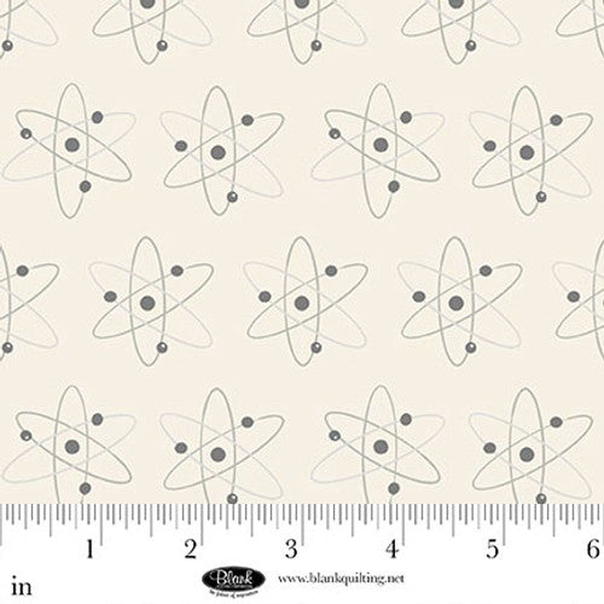 Fabric Blank Quilting Ivory Atoms Science Lab by the Quarter Yard 3842-41
