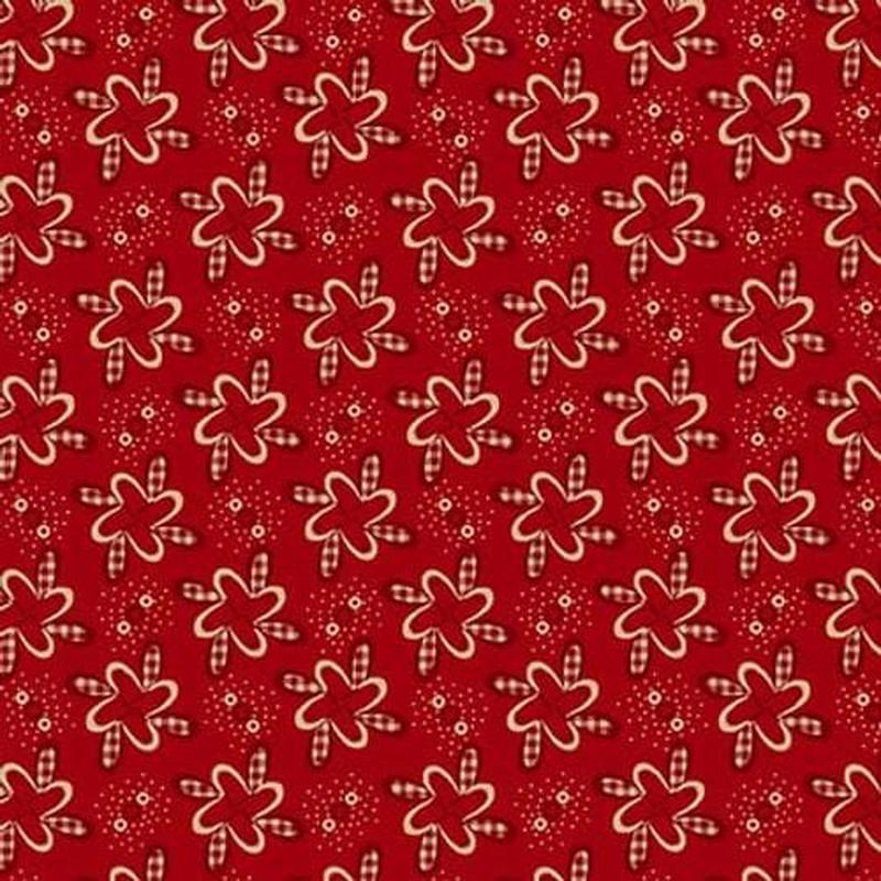 Garnets & Gingham – Whirly Floral Garnet