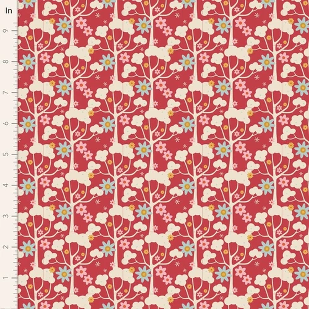 Tilda Jubilee Wildgarden Red by Tone Finnanger 1/2 Yard