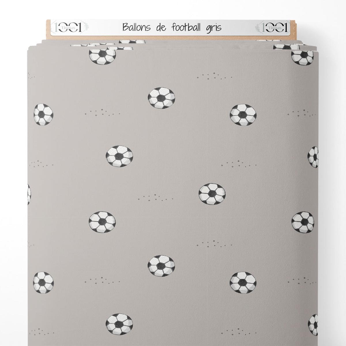 Tissu – Ballons de football gris
