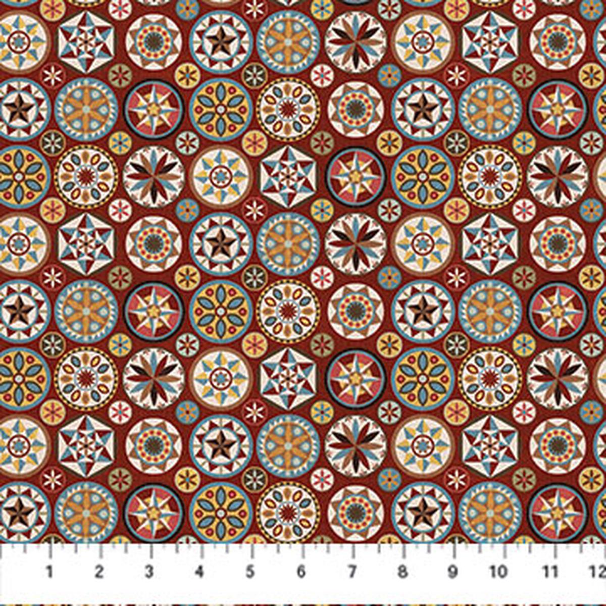 Barn Quilts DP27319-26 Red Multi
