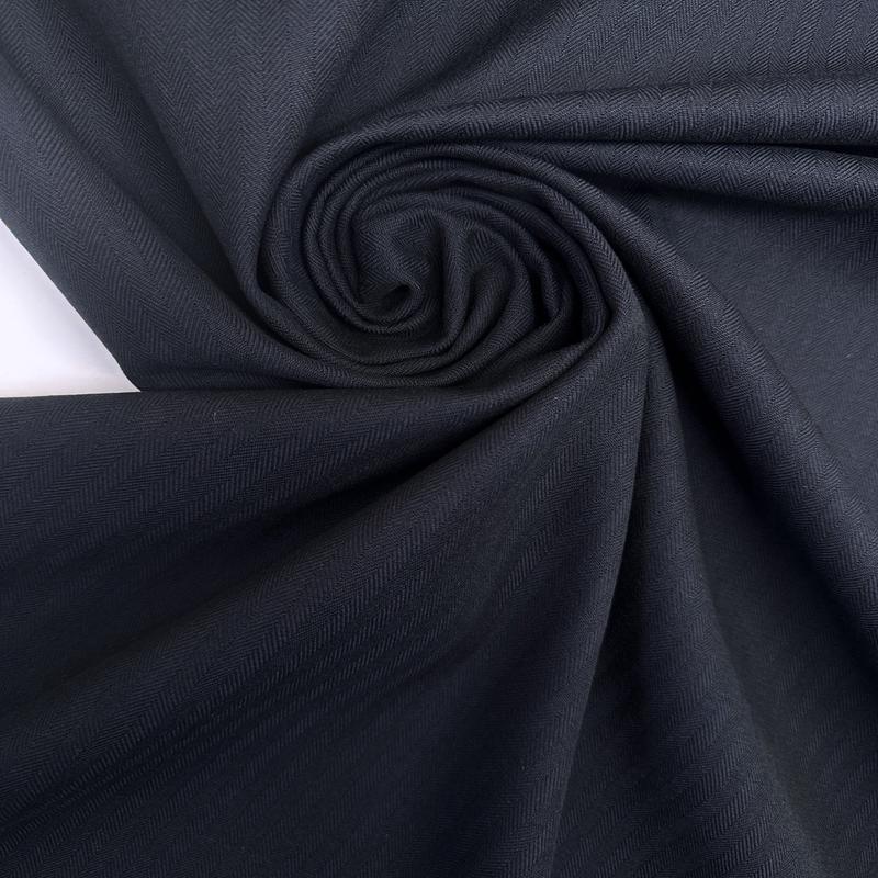 Blue Cotton Virgin Wool Twill