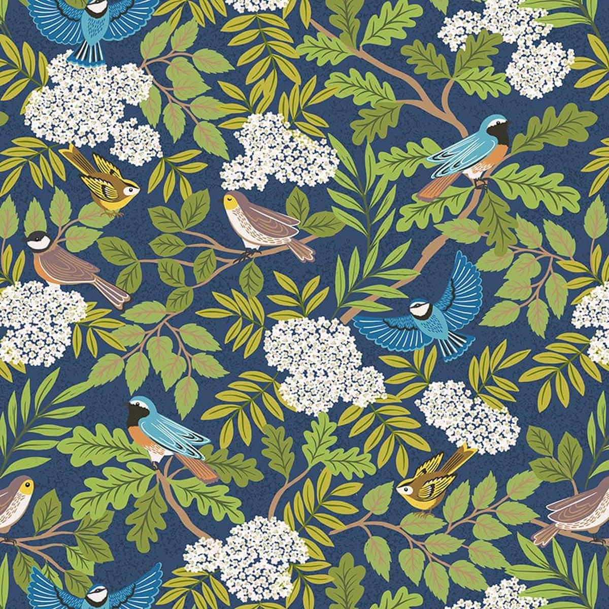 Lewis and Irene Clearbury Down – Birds Dark Blue A817-3