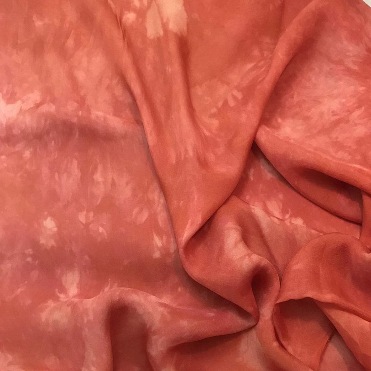 Peachy Coral – Hand Dyed Soft Silk Organza