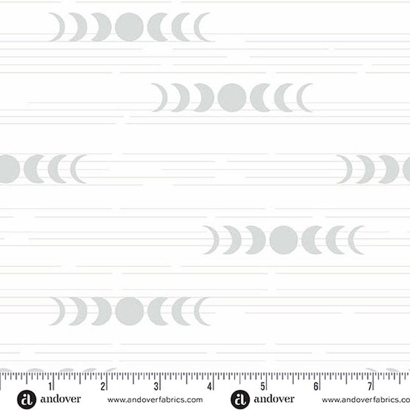 Still Quilt Fabric by Libs Elliott – Moon Phases in White (Cream) – A-1351-L