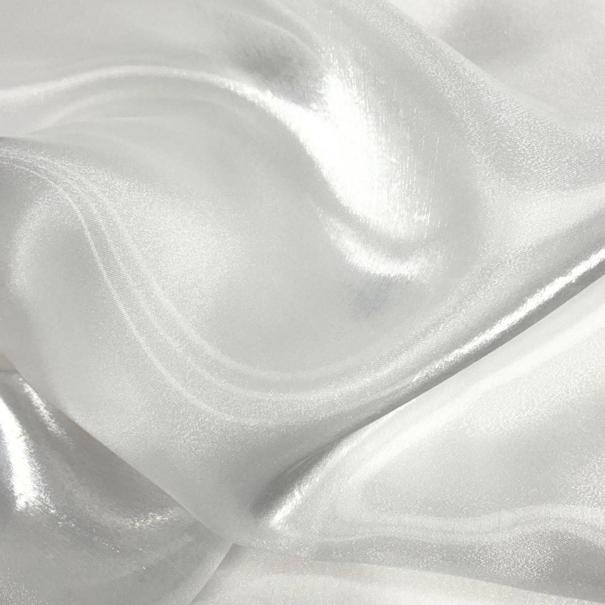 Tela Liquid Look Organza 60″, 1 yarda – Blanco