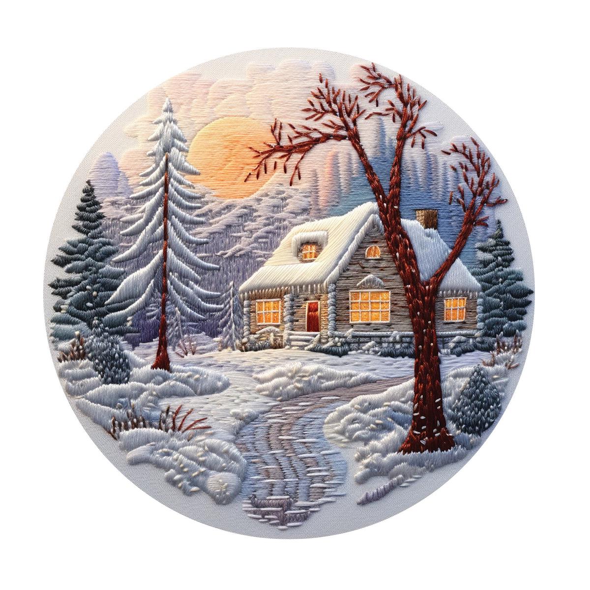 Christmas Ornaments House 4 Fabric Panel