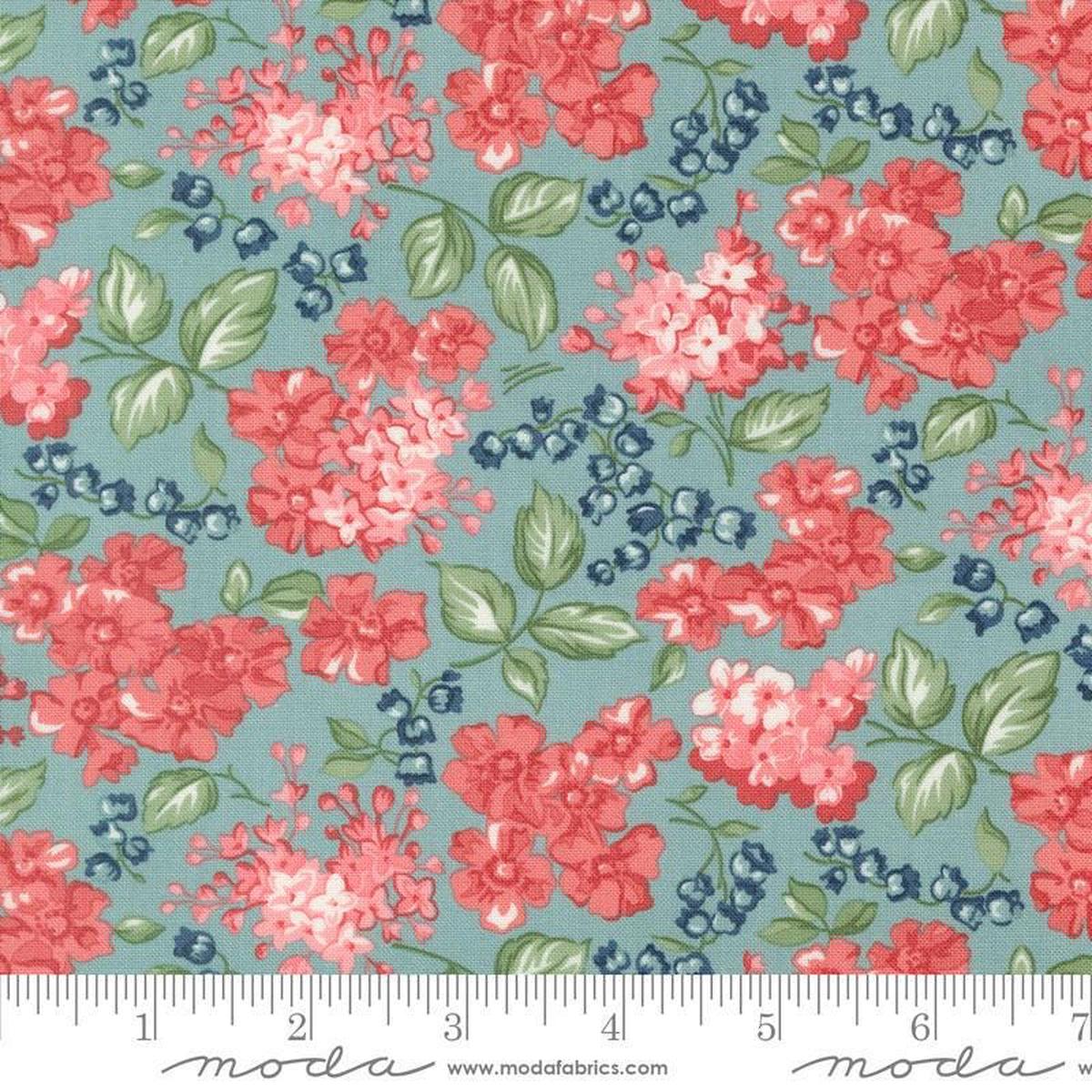 SALE Rosemary Cottage Bloom 55312 Sky – Moda Fabrics – Floral Flower – Quilting Cotton Fabric