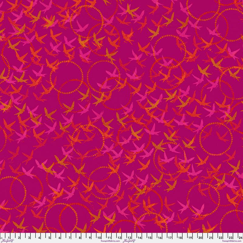 Findings Quilt Fabric, Flying Free in Fuchsia – PWVW041.fuchsia