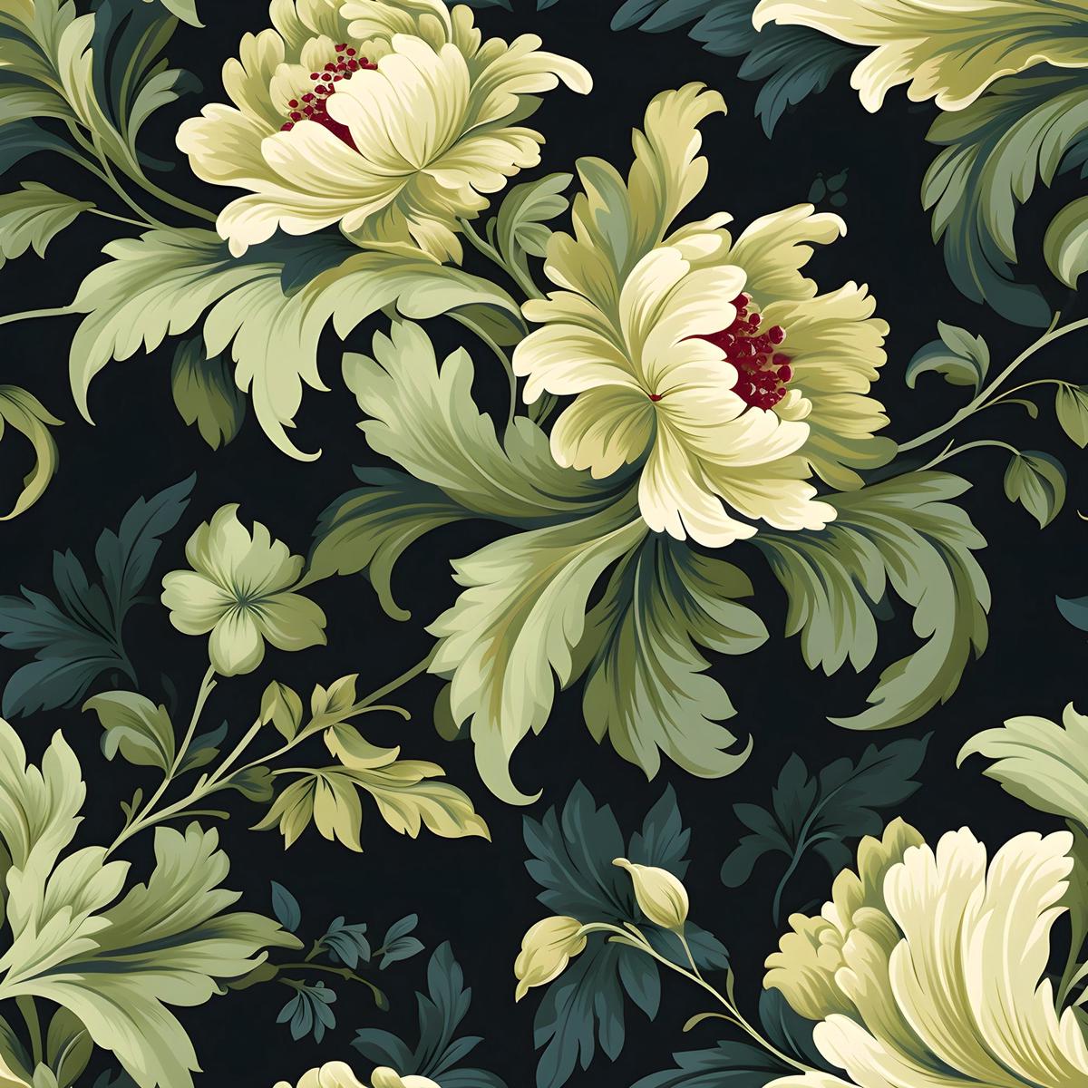 Floral Damask Pattern 8 Quilting Cotton Fabric